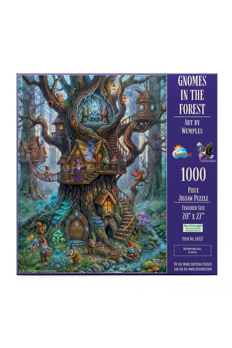 Gnomes in the Forest 1000, Alternate, color, Multicolor