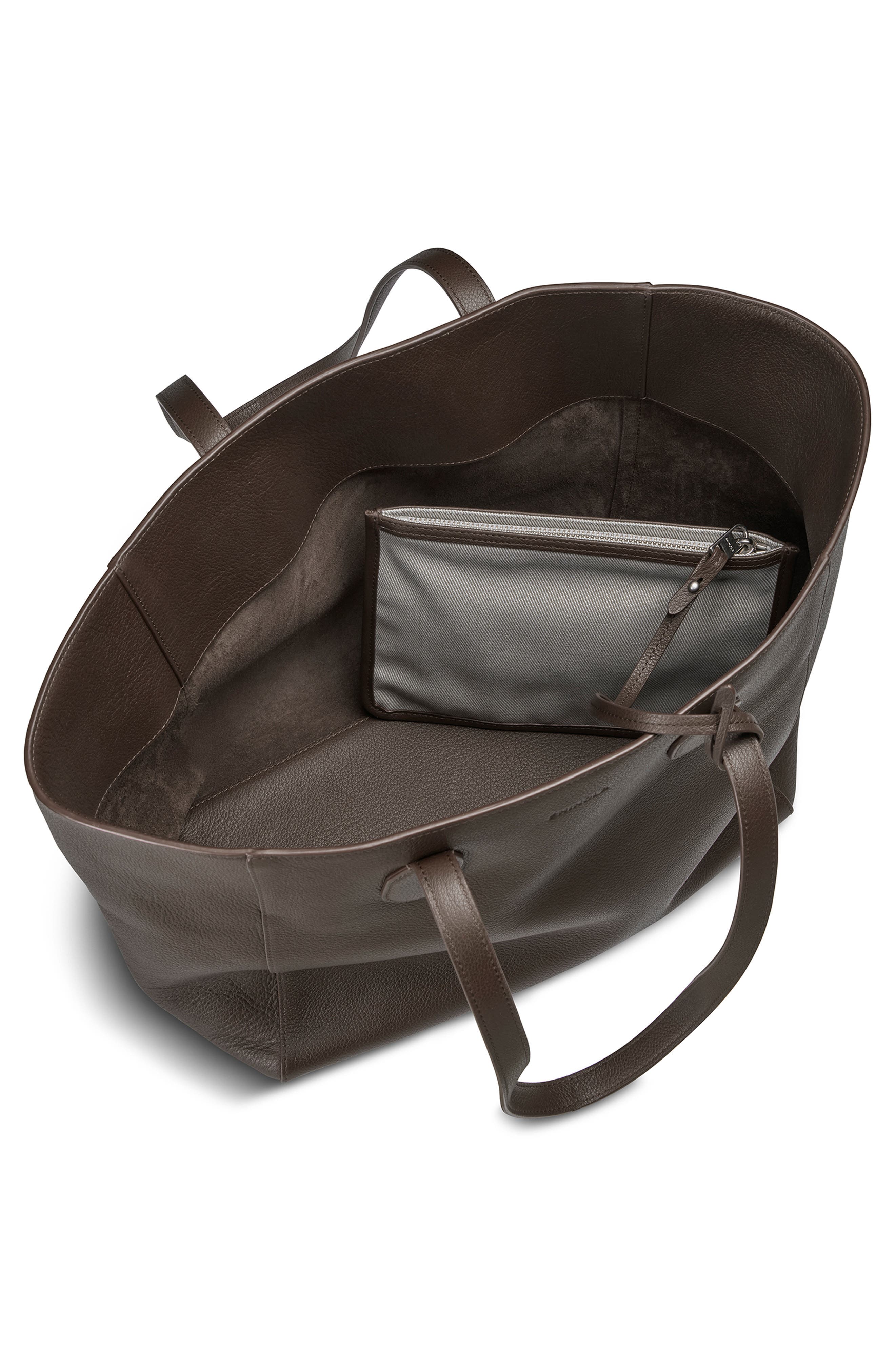 Runabout Pebble Leather Tote, Alternate, color, ESPRESSO