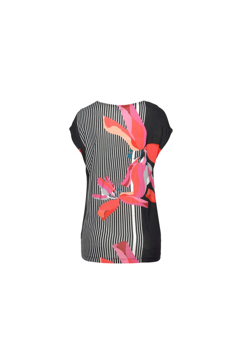 Women's Allover Mix Print Top, Alternate, color, Black Multi