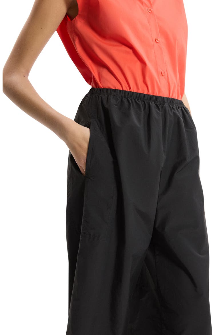 Wide Leg Cotton Blend Crop Pants, Alternate, color, BLACK