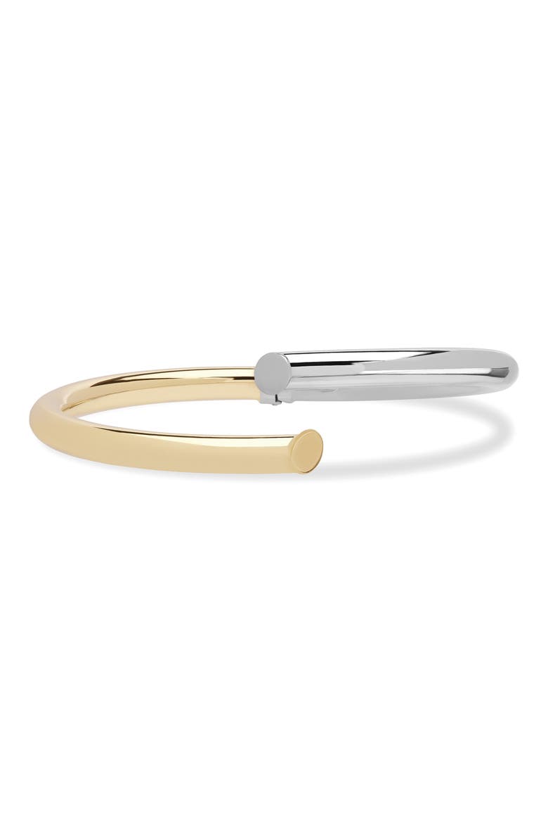 14K Gold Two-Tone Layered Edge Bangle Bracelet, Main, color, GOLD/SIVER
