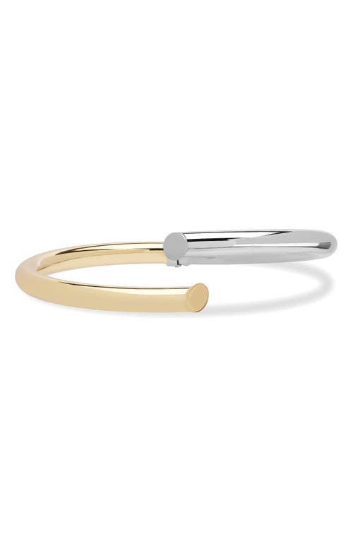 Lana Two-tone Layered Edge Bangle Bracelet In Gold/siver