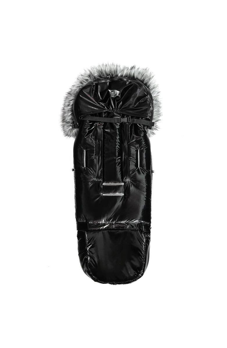 Cover Baby LLC Premium Wool Adjustable Footmuff, Alternate, color, Gray Wool In Satin Black