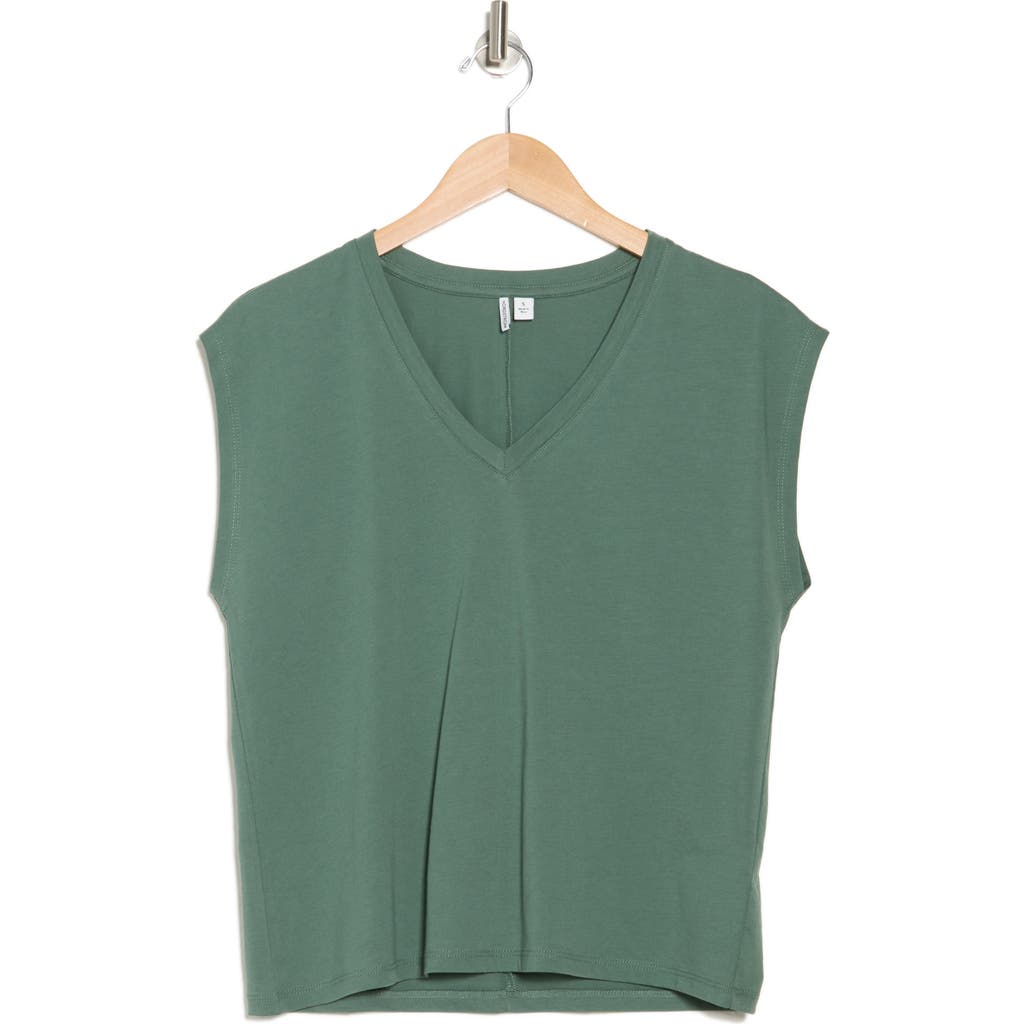 Nordstrom V-neck Pima Cotton T-shirt In Green Duck