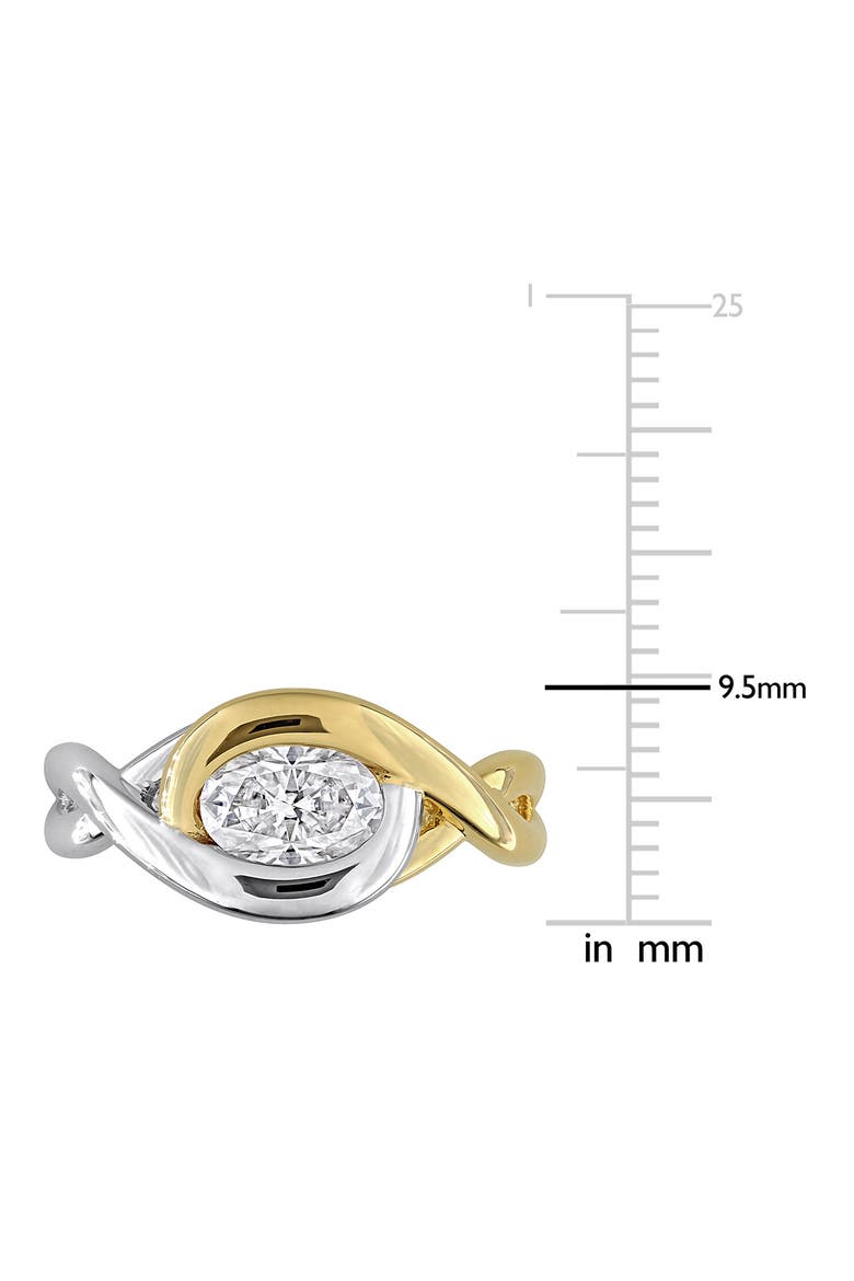 Dew Lab-Grown Moissanite Solitaire Two-Tone Ring, Alternate, color, WHITE