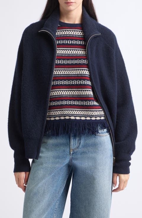 Felted Wool & Cashmere Zip Jacket
