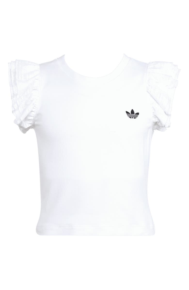 adidas Kids' Lace Flutter Sleeve T-Shirt, Main, color, White