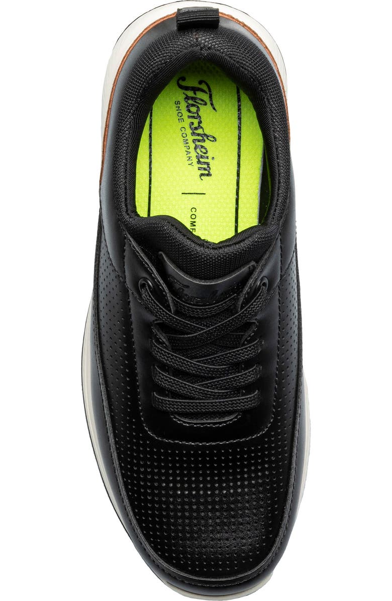 Florsheim Kids' Satellite Perforated Sneaker, Alternate, color, Black