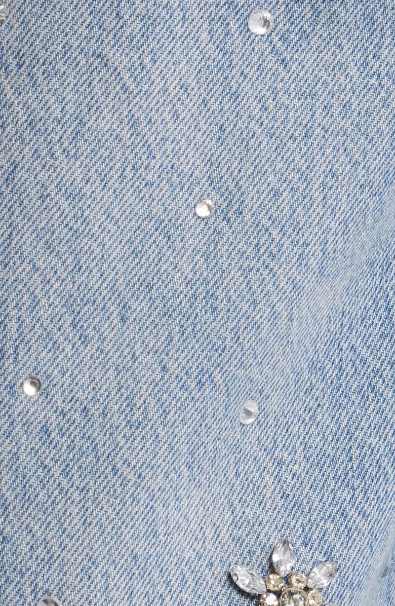 rag & bone Charlie Flower Crystal High Waist Ankle Barrel Jeans, Alternate, color, 