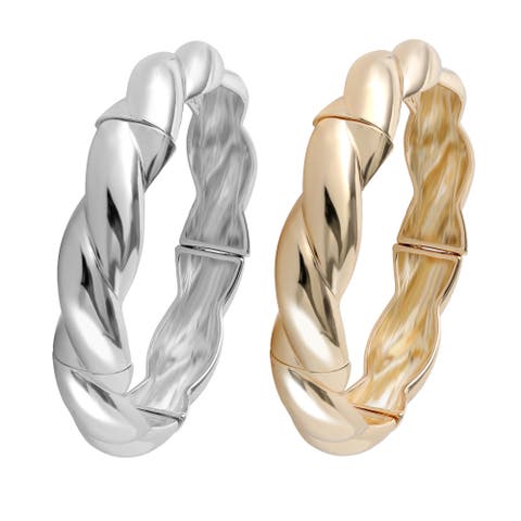 Women's 2-Piece Bracelet Set, Two-Tone Gold and Silver Plated Fashion Jewelry