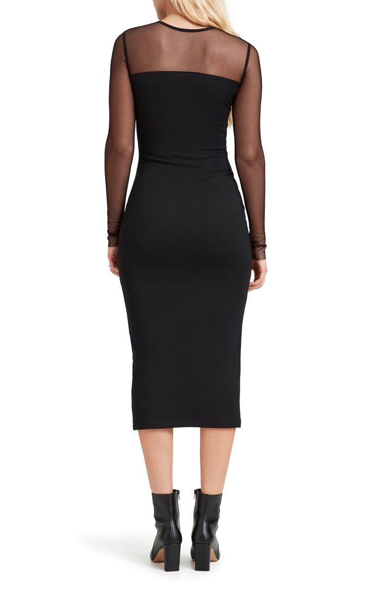 Marcella Maite Long Sleeve Cocktail Dress, Alternate, color, Black