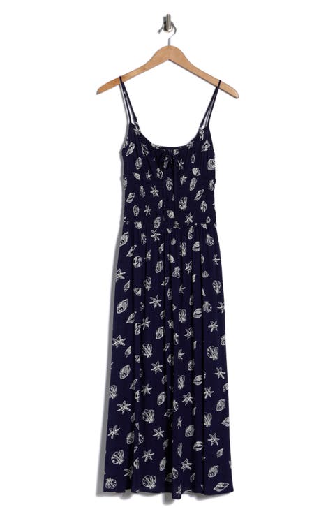 Shell Print Midi Sundress