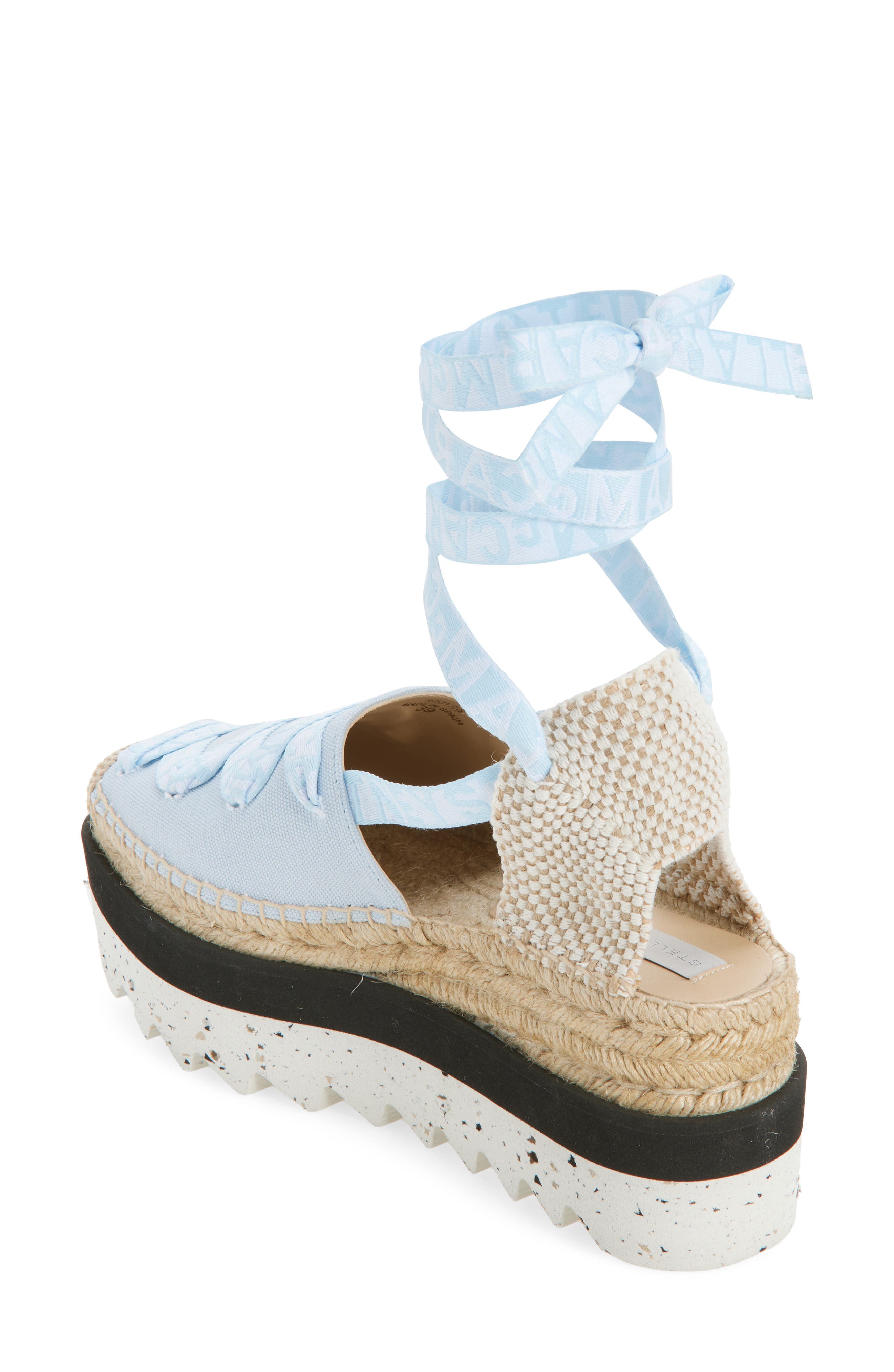 Stella McCartney Gaia Logo Strap Espadrille, Alternate, color, Powder Blue