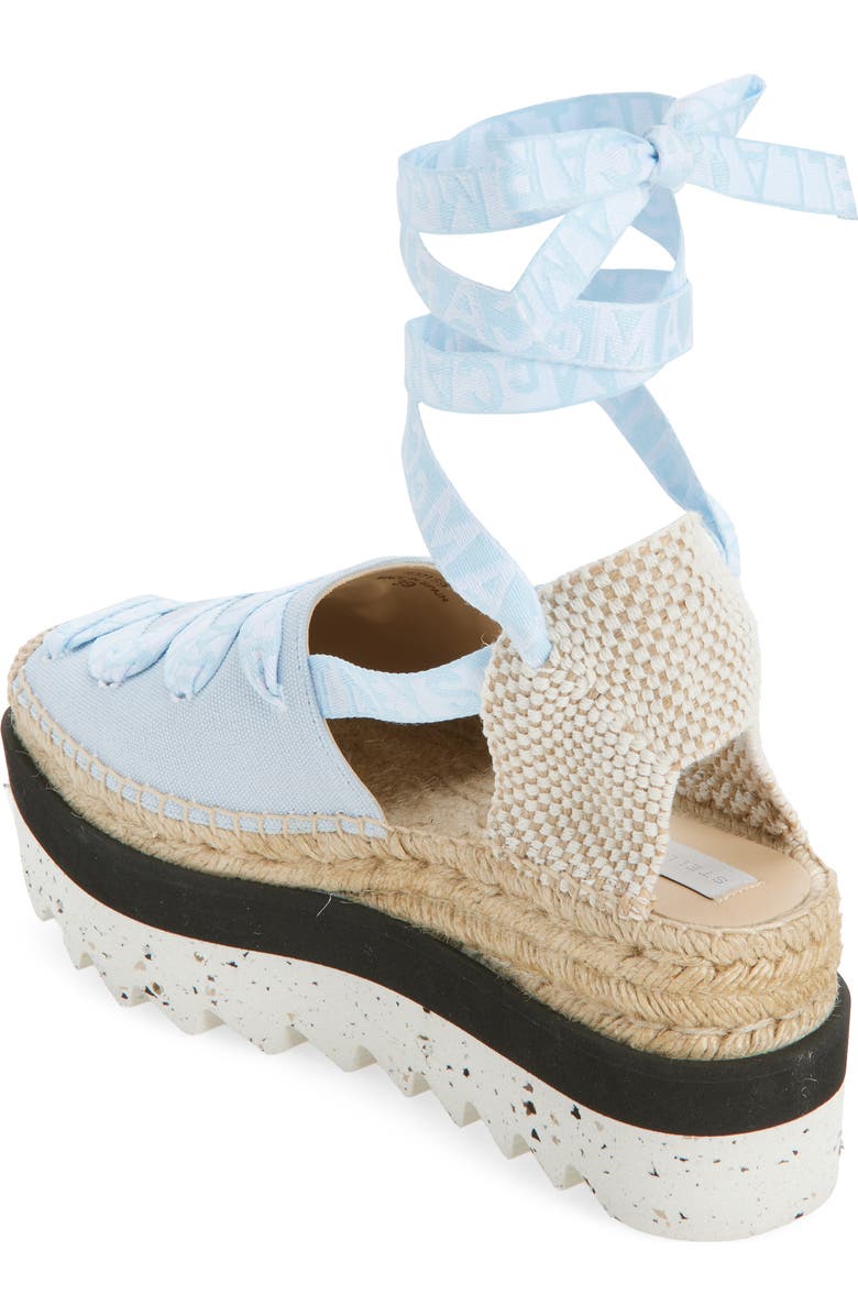 Stella McCartney Gaia Logo Strap Espadrille, Alternate, color, Powder Blue