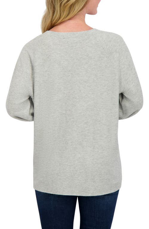 Lucky Brand V-neck High-low Pullover In Gray