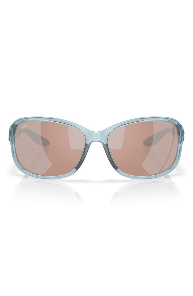 Costa Del Mar Seadrift 58mm Polarized Square Sunglasses, Main, color, Translucent Silt Blue