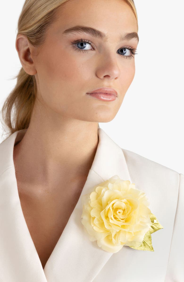 Helena Simon The Small Yellow Rose Floral Brooch, Alternate, color, Yellow