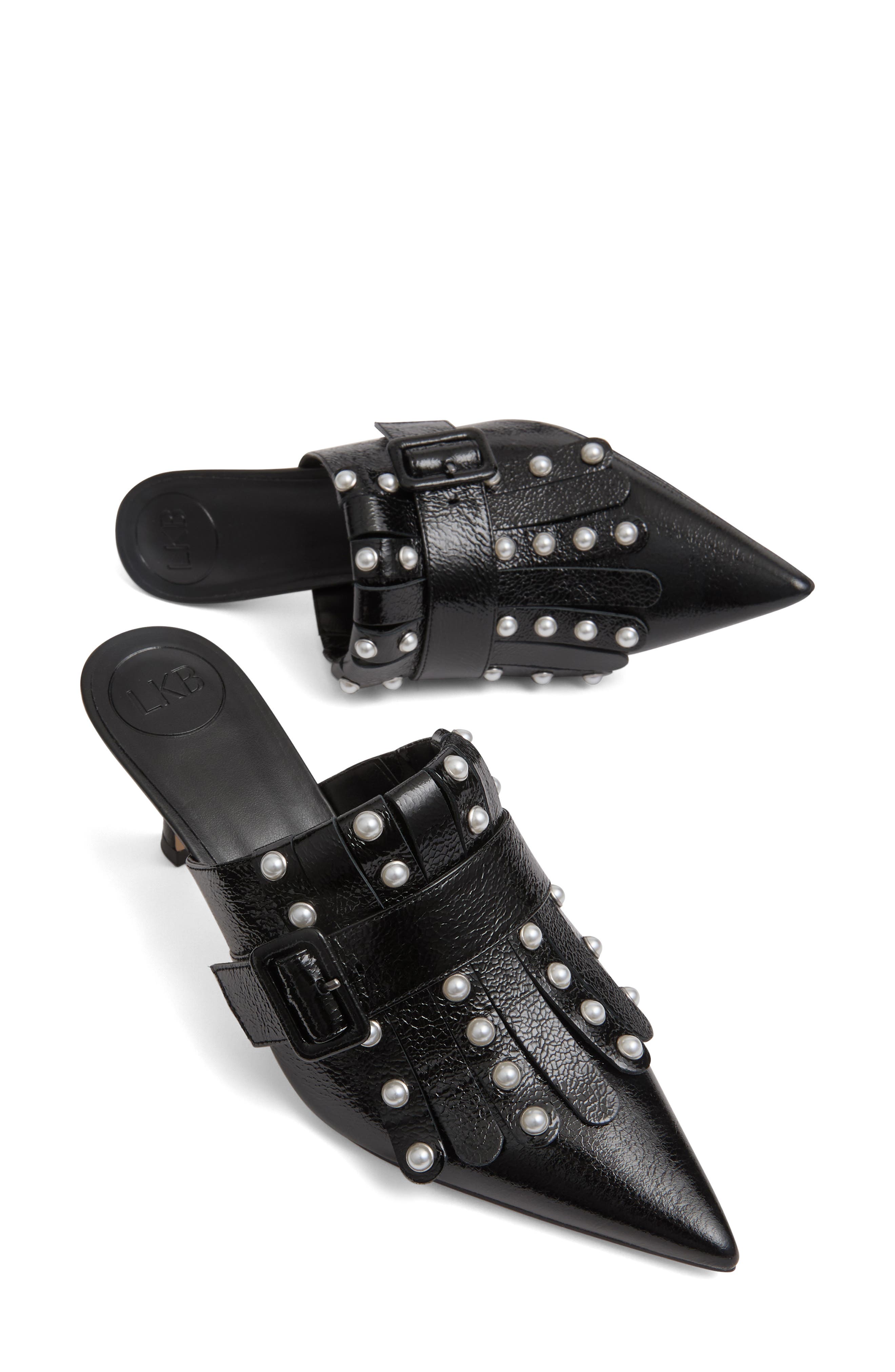 LK Bennett Studded Mule, Alternate, color, Black
