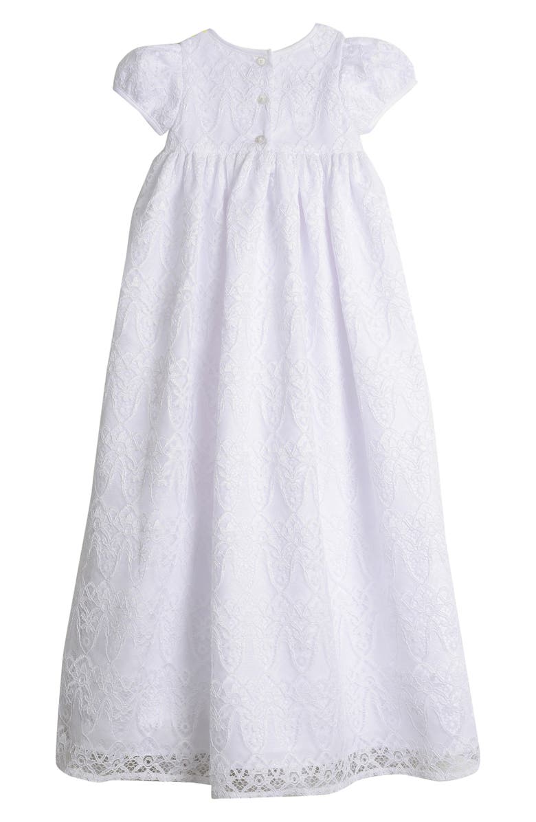 Pippa & Julie Point Lace Christening Gown & Bonnet Set, Alternate, color, 