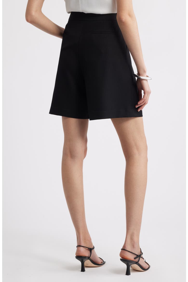 Pleat Front Trouser Shorts, Alternate, color, BLACK