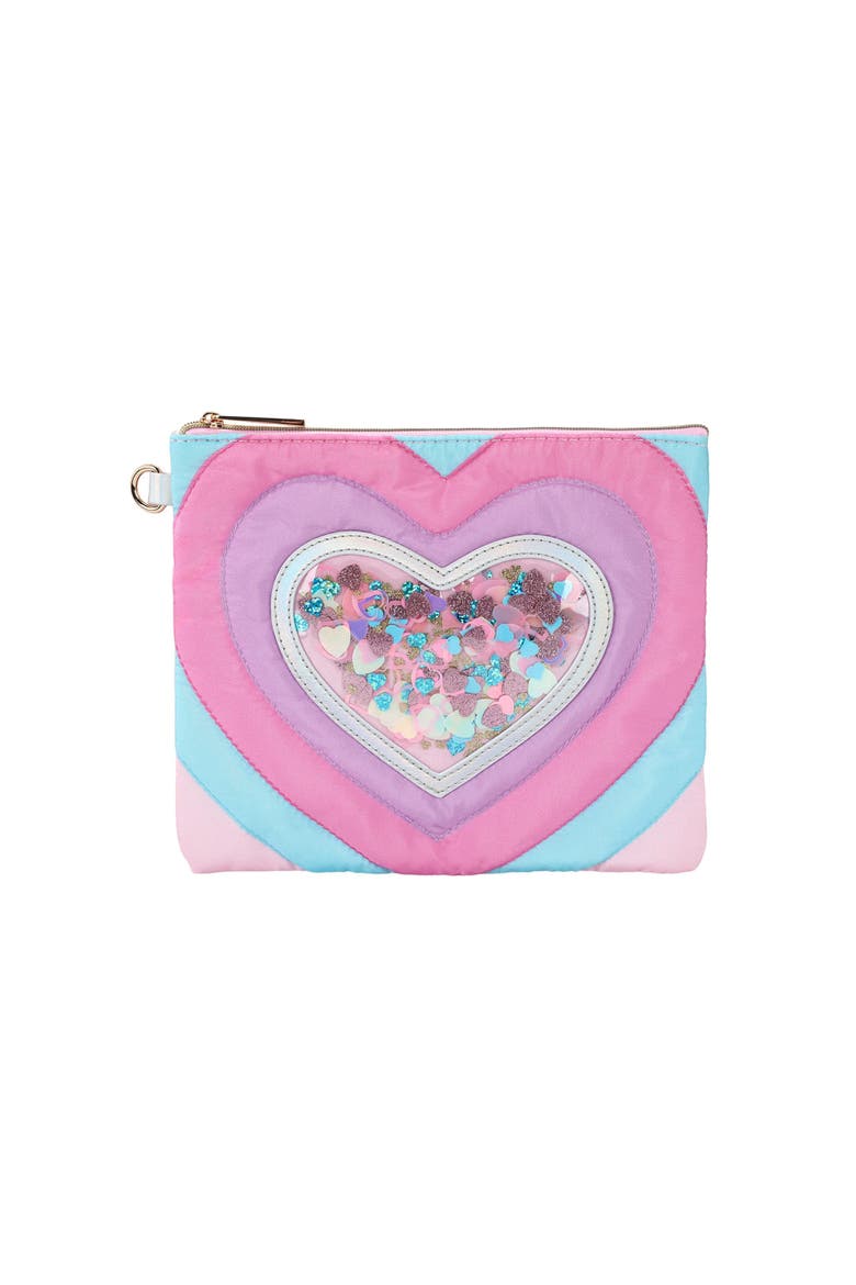 Quilted Heart Confetti Adult Pencil Case Pouch, Main, color, Multicolor