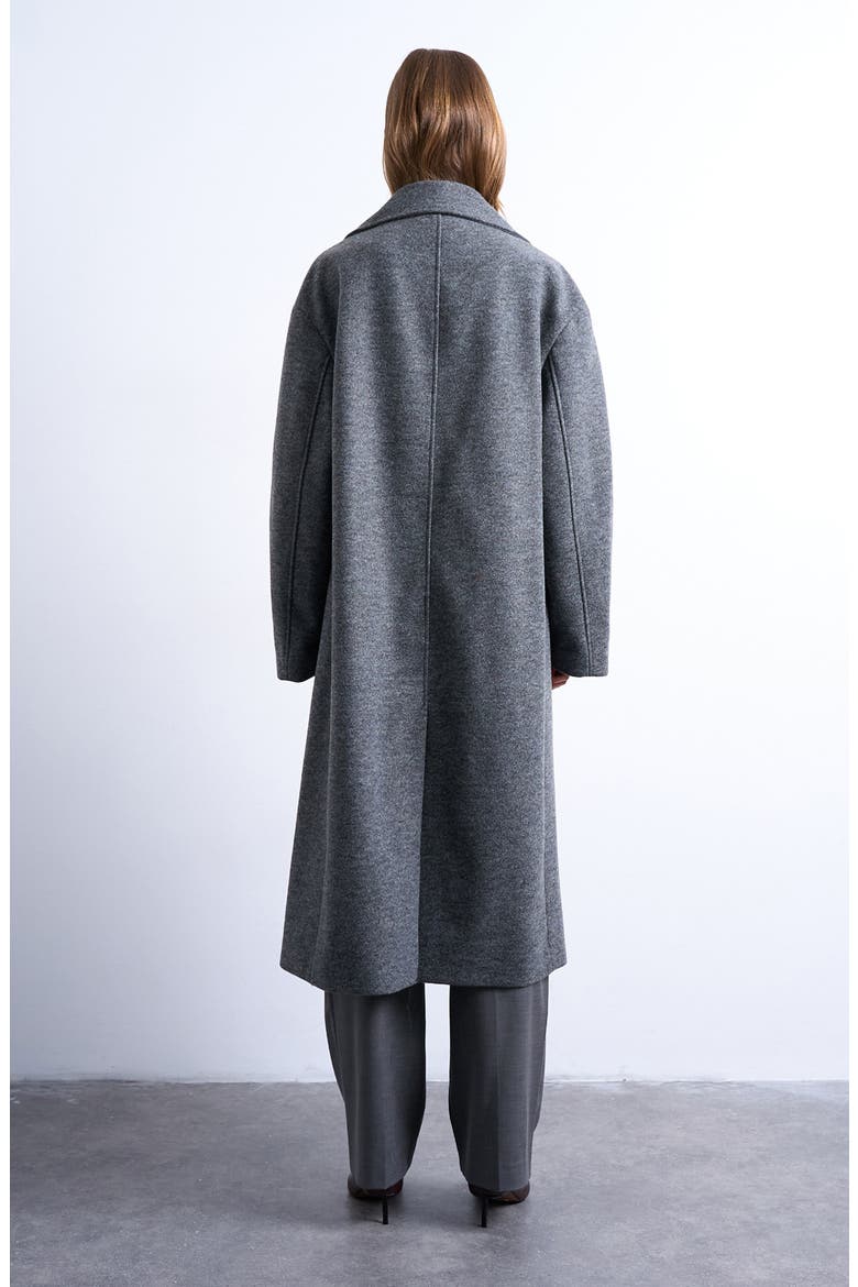Double Breasted Long Coat, Alternate, color, CHARCOAL