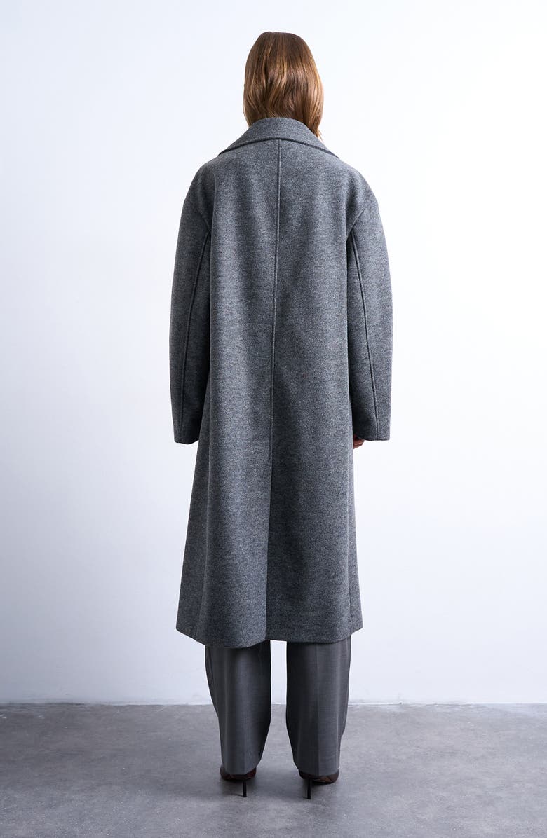 Topshop Double Breasted Long Coat, Alternate, color,