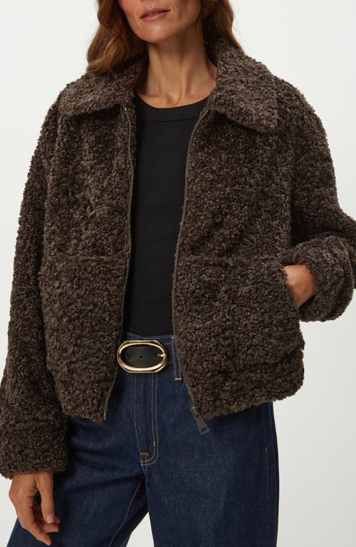 Michael Stars Ziggy Shaggy Faux Shearling Jacket In Brown