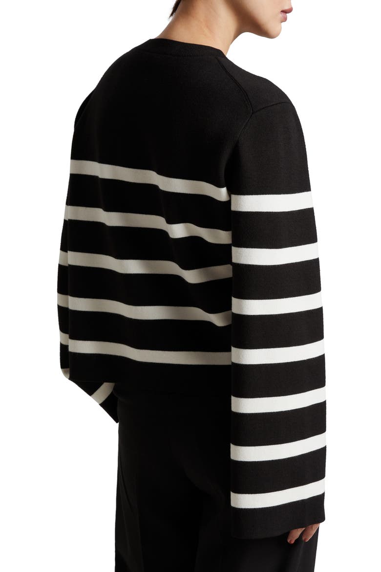 Stripe Crewneck Sweater, Alternate, color, BLACK STRIPE