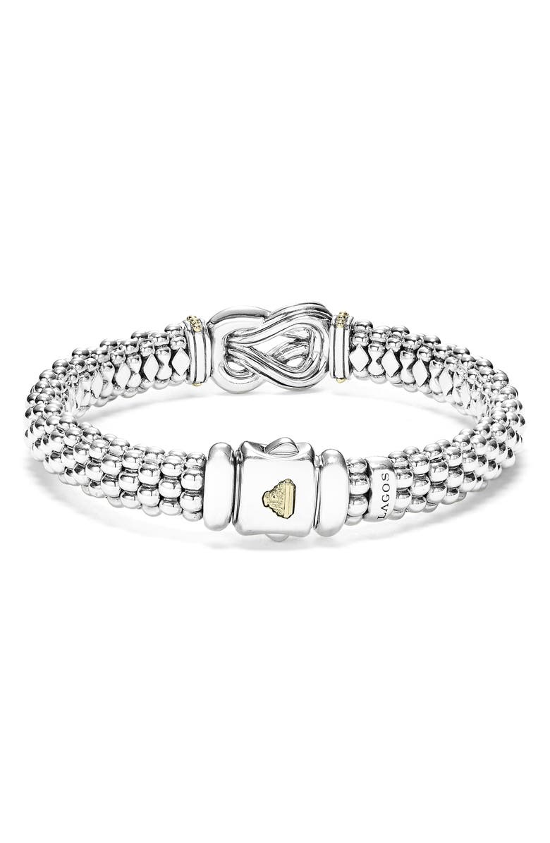 LAGOS Caviar Newport Diamond Station Bracelet, Alternate, color, Silver/ Gold