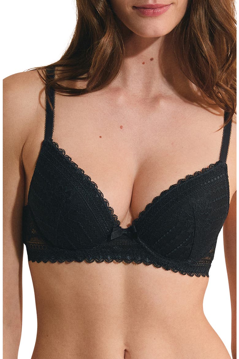 Panama Underwire Plunge Push-Up Bra, Main, color, NAVY