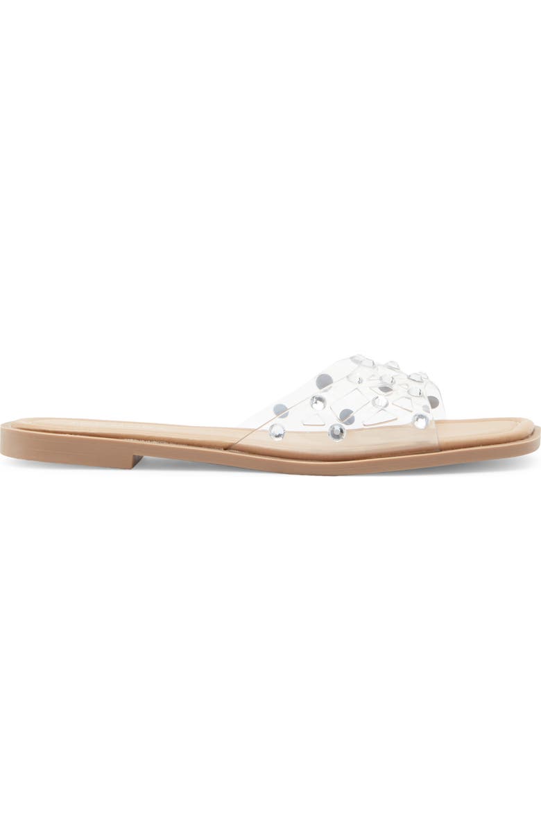 TOP MODA Zita Rhinestone Strap Slide Sandal, Alternate, color, Silver Pu