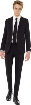 OppoSuits Kids' Black Knight Two-Piece Suit & Clip-On Tie