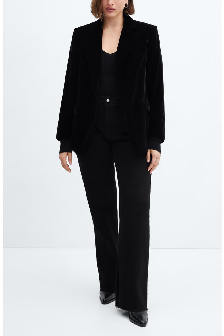 Velvet Blazer, Alternate, color, BLACK