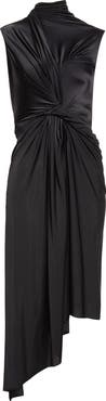 Balenciaga Draped Asymmetric Jersey Midi Dress