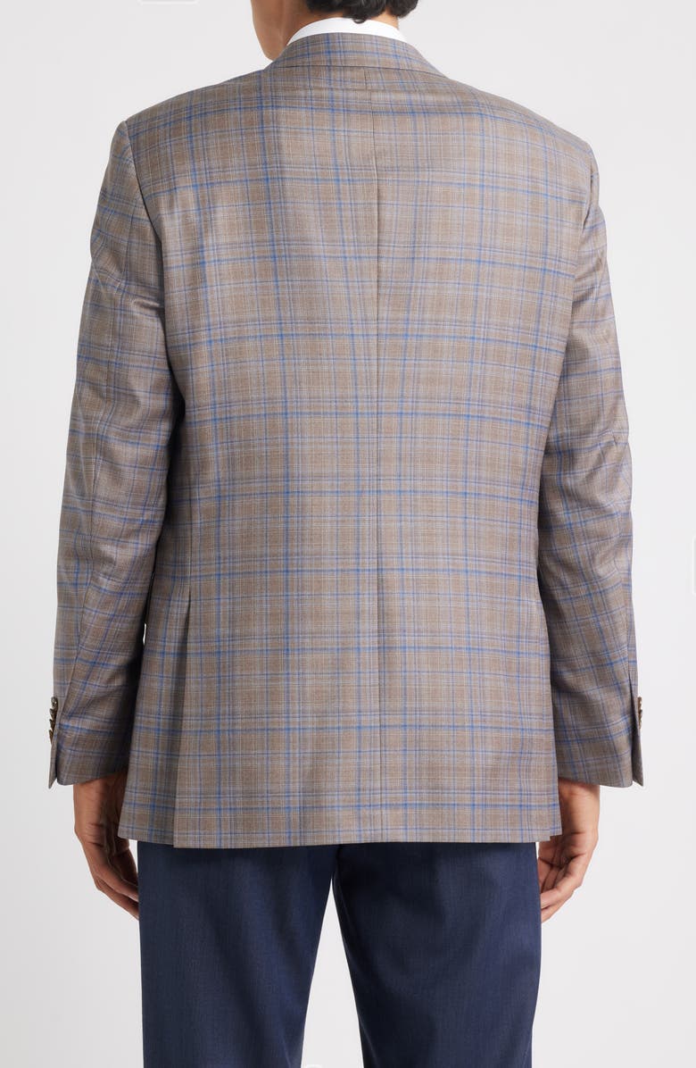 Peter Millar Hartford Classic Fit Plaid Wool Sport Coat, Alternate, color, Tan
