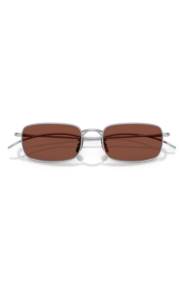 Oliver Peoples TK-14 53mm Rectangular Sunglasses, Alternate, color, Silver / Burgundy