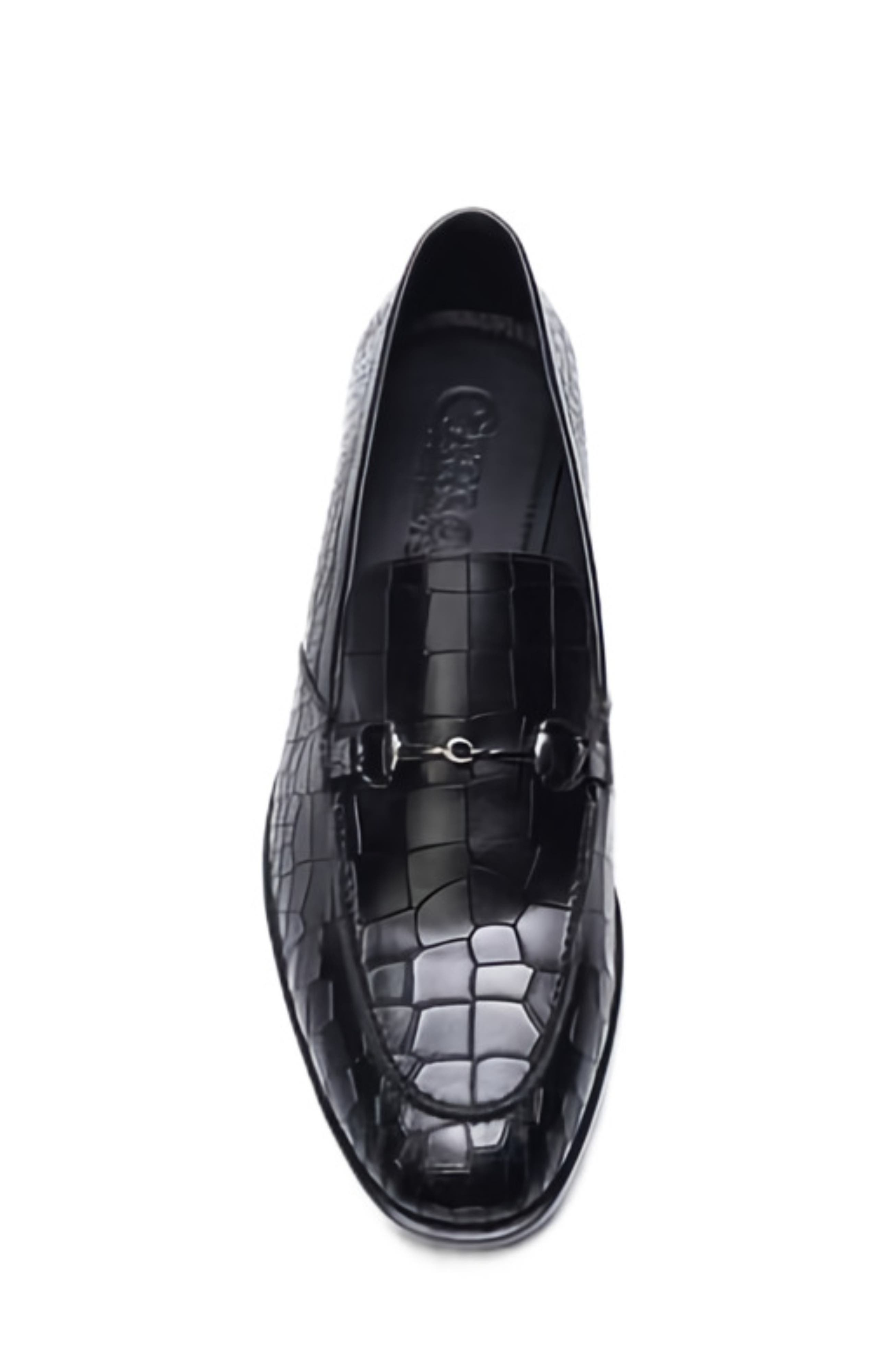Louis Bit Loafer, Alternate, color, Black Croco