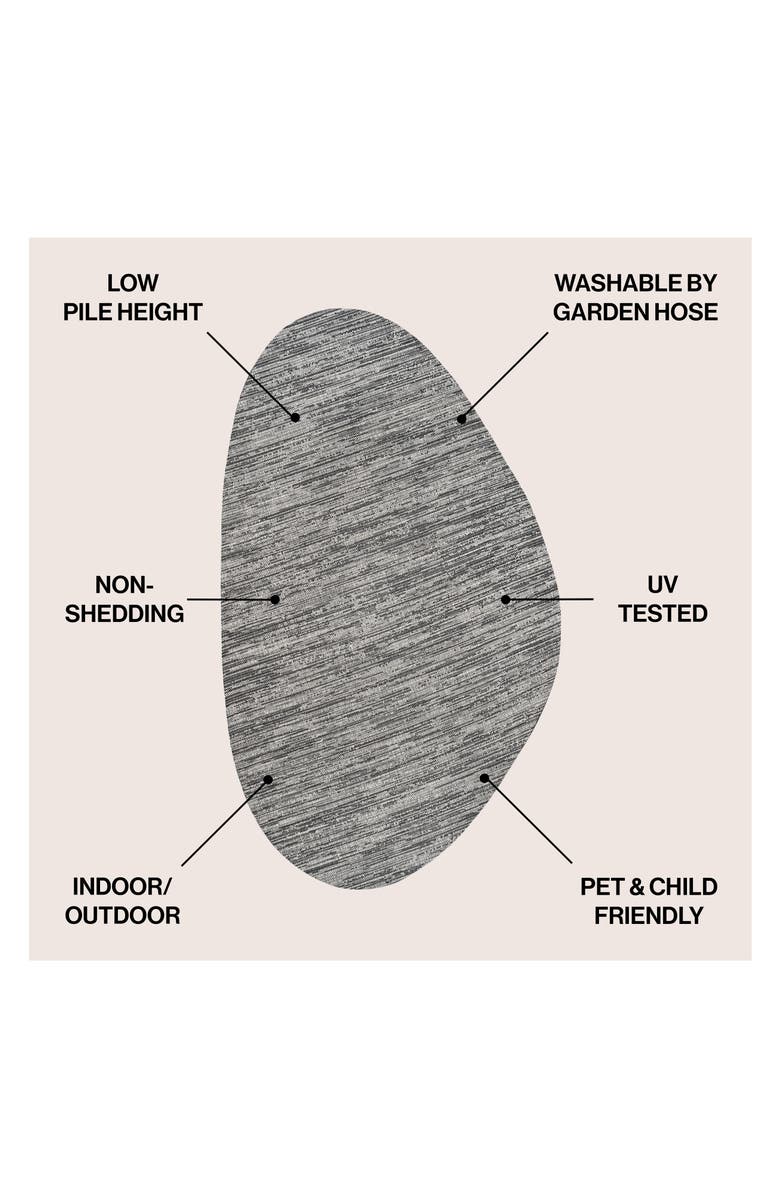 JONATHAN Y Callan Modern Rustic Abstract Indoor/Outdoor Shaped Area Rug, Alternate, color, Gray/Black