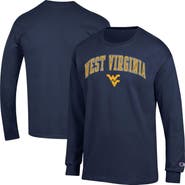 Champion Men's Champion  Navy West Virginia Mountaineers Arch Over Logo Long Sleeve T-Shirt