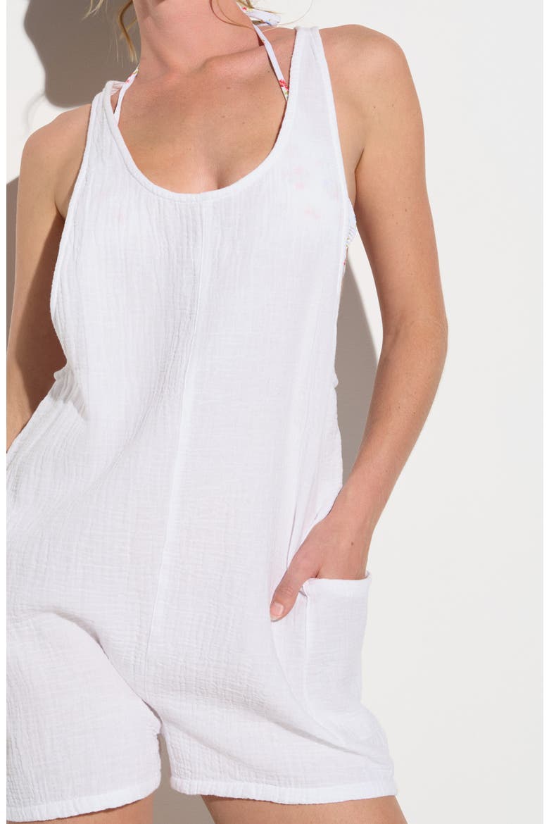 Vista Cotton Romper, Alternate, color, WHITE