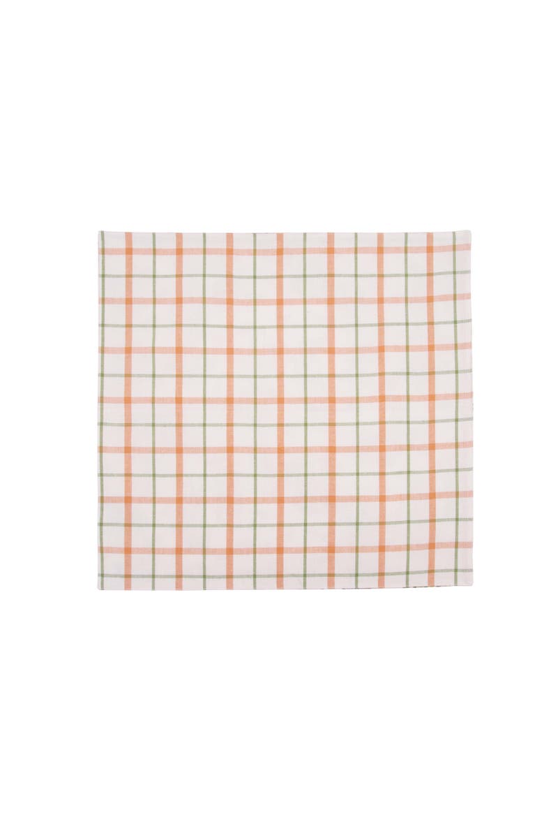 Little Garden Easter Rabbit Bunnies Graphic Print Set of 6 Cloth Napkins, Alternate, color, Orange