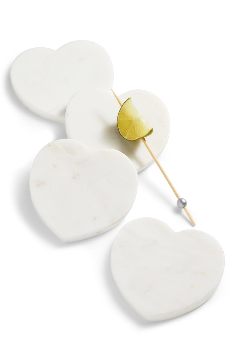 NORDSTROM AT HOME Set of 4 Heart Marble Coasters, Main, color, 