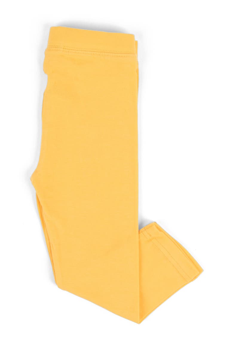 Girls Cotton Leggings, Solid Colors, Alternate, color, YELLOW
