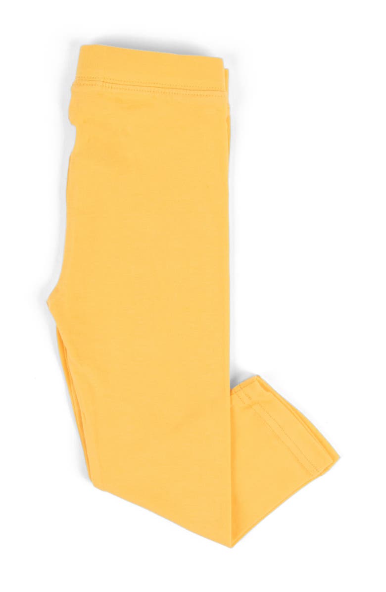 Leveret Girls Cotton Leggings, Solid Colors, Alternate, color, Yellow
