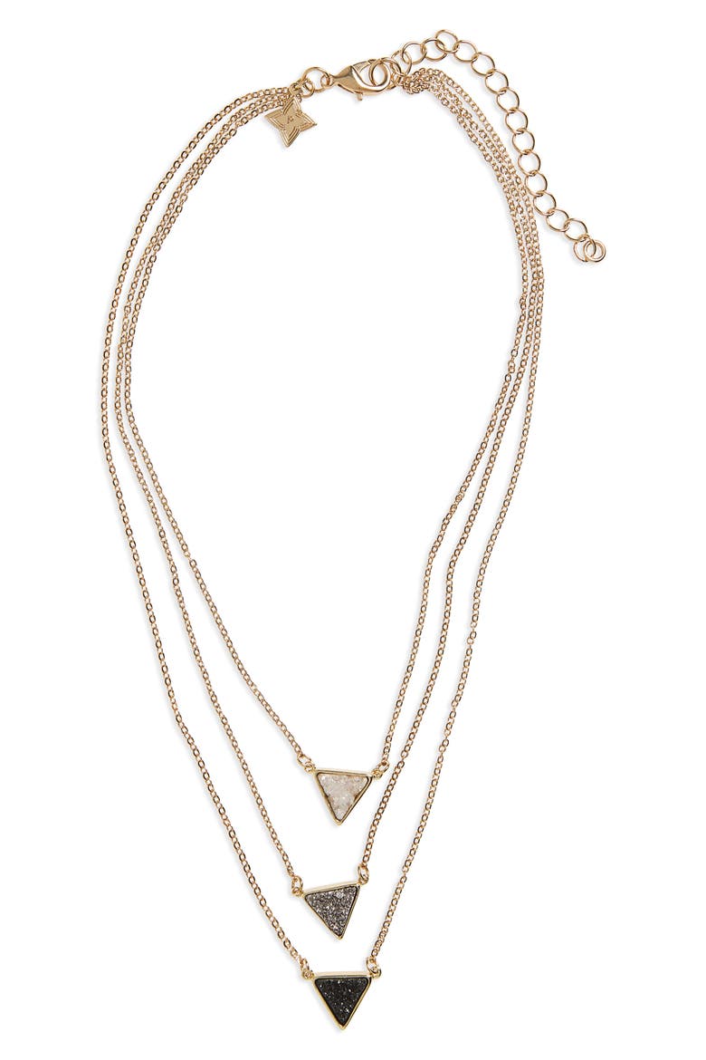 Drusy Multistrand Necklace, Main, color, MULTI