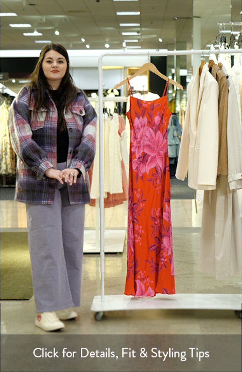 Summer Fruit Satin Maxi Slipdress, sales video thumbnail