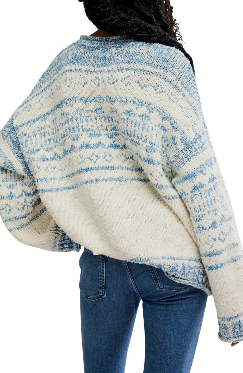 Free People Dani Oversize Cotton Blend Sweater, Alternate, color, Cloud Combo