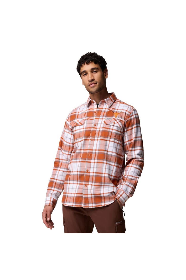 Men's Columbia  Texas Orange Texas Longhorns Flare Gun Omni-Wick Flannel Long Sleeve Button-Up Shirt, Main, color, Orange