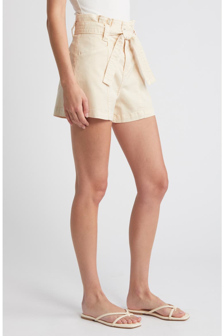 Anessa Trapunto Belted Paperbag Waist Shorts, Alternate, color, BLONDE SAND